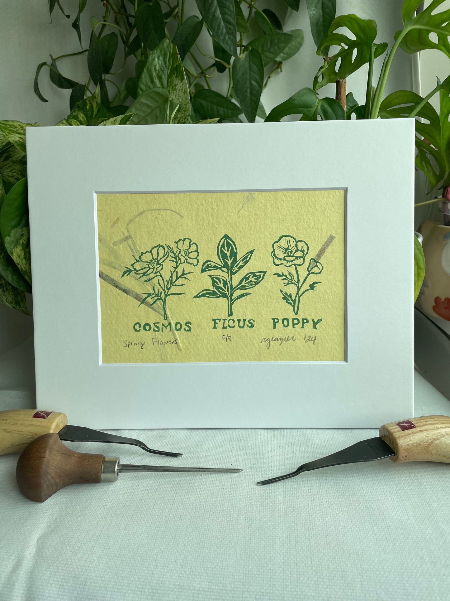Spring Flowers matted to 8x10”