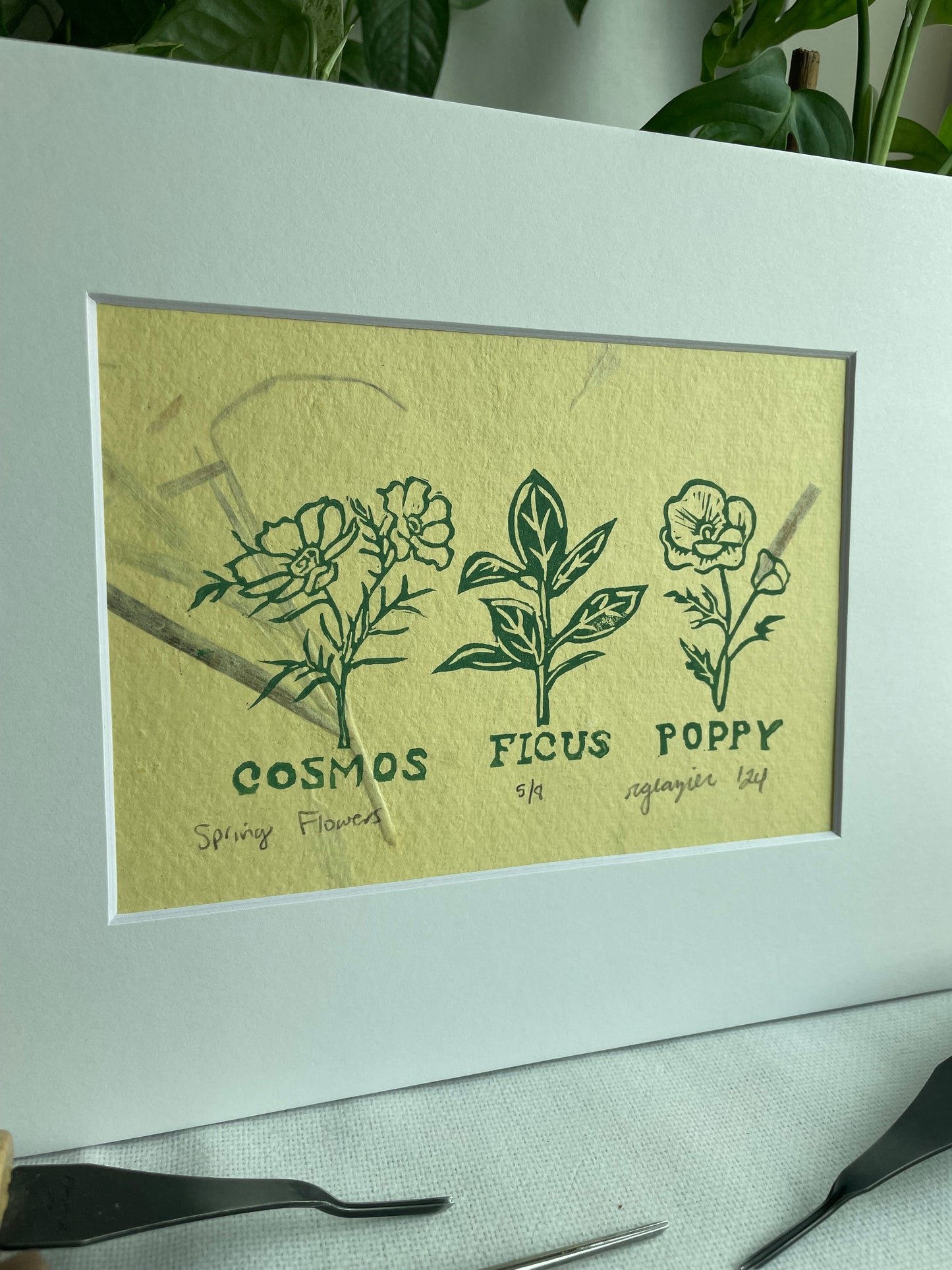 Spring Flowers matted to 8x10”