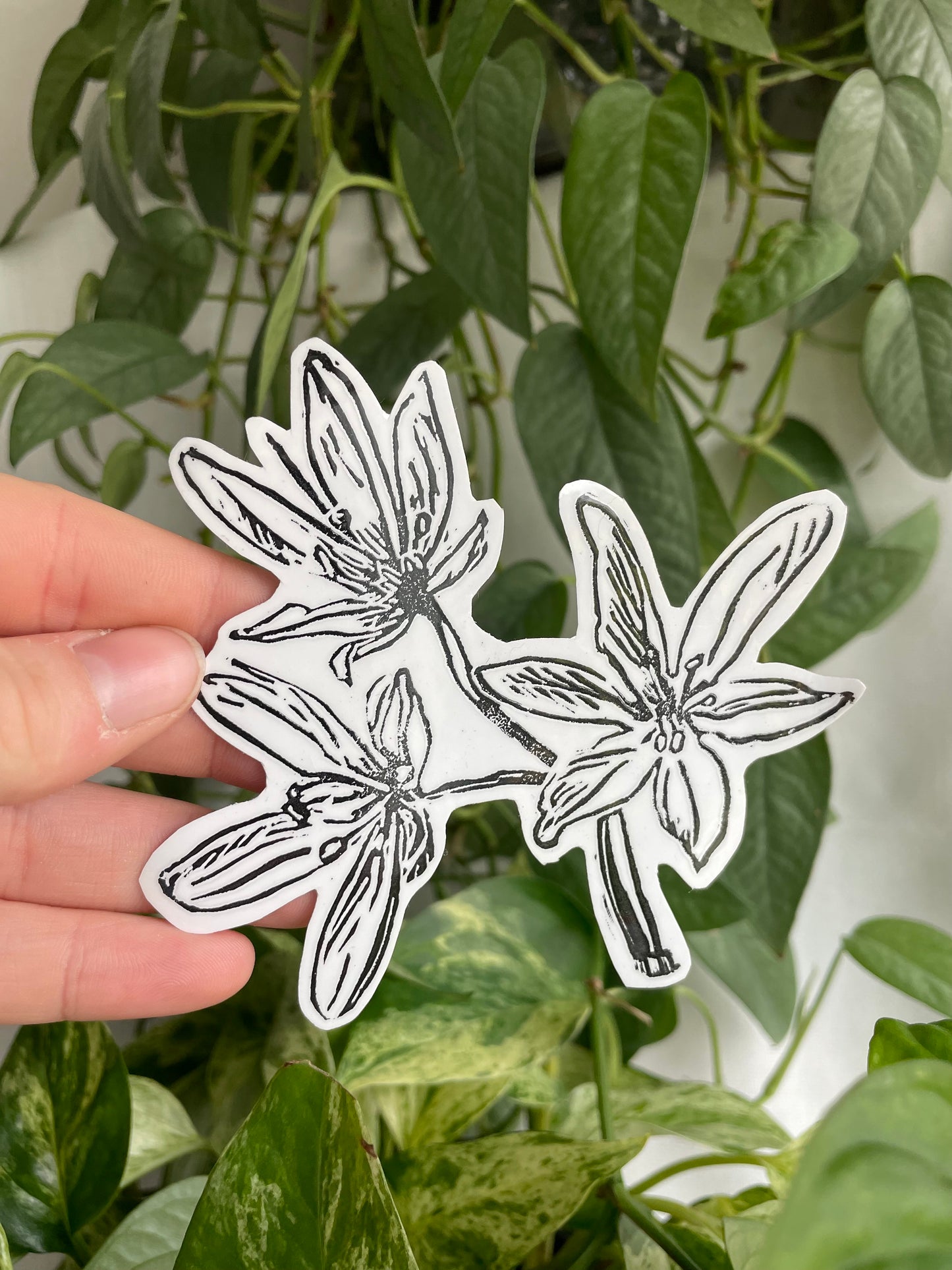 Crowpoison Linocut Sticker waterproof handprinted