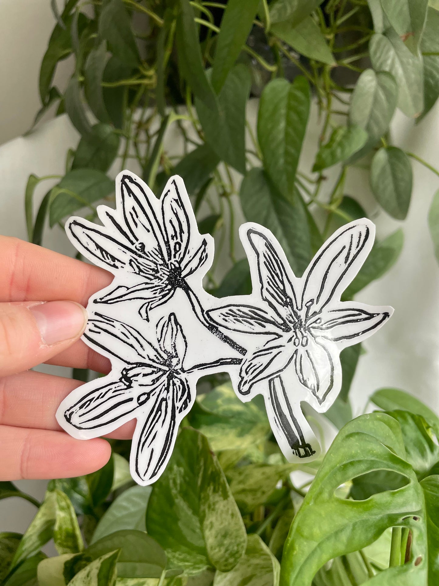 Crowpoison Linocut Sticker waterproof handprinted