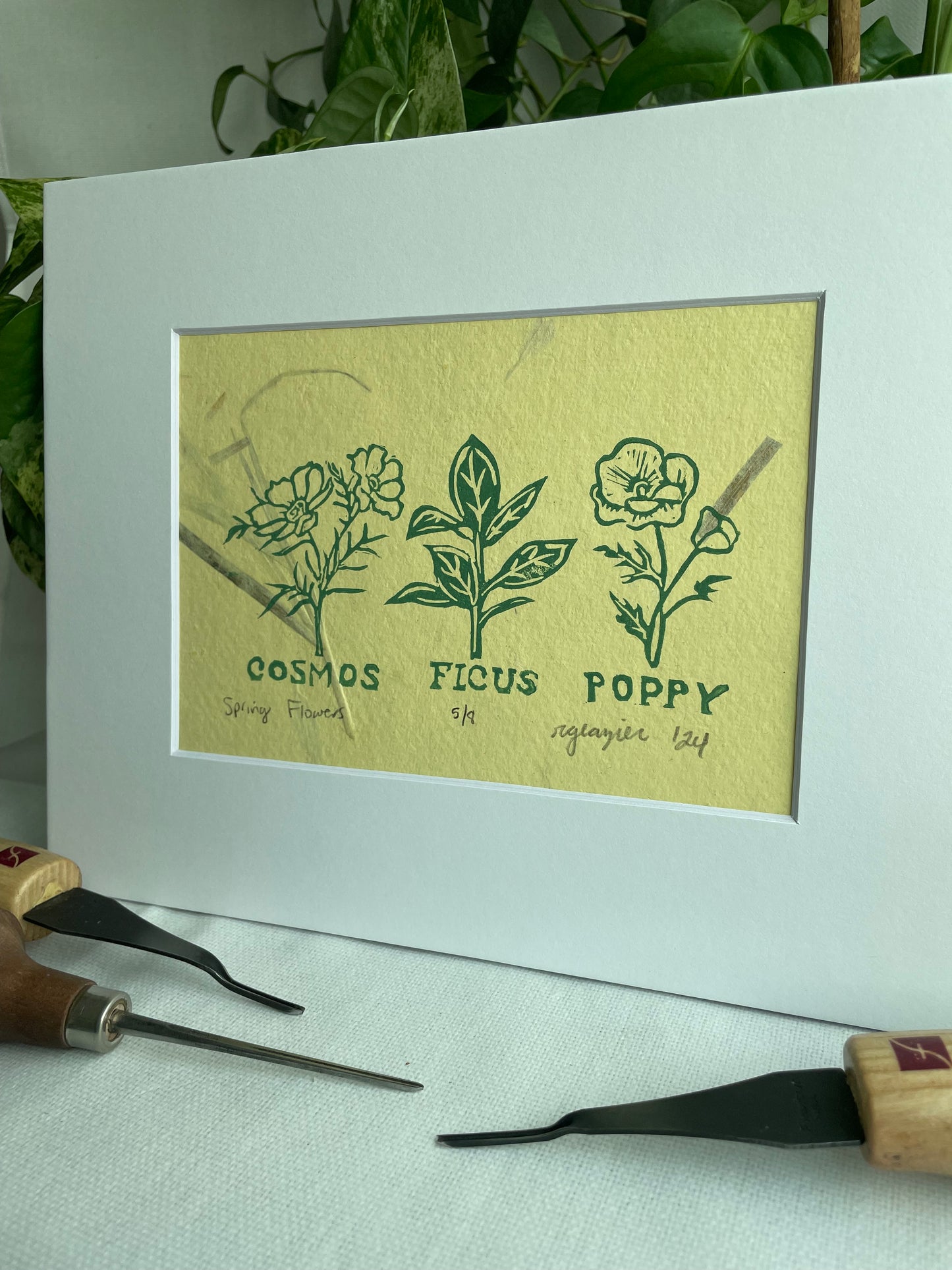 Spring Flowers matted to 8x10”