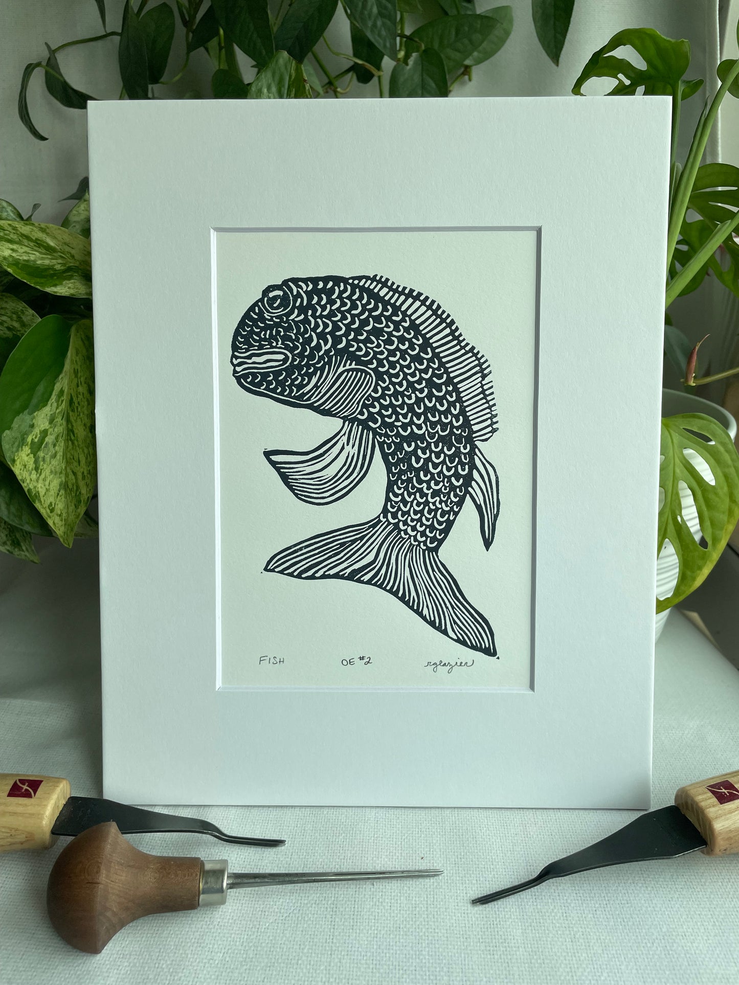 Fish in dark navy