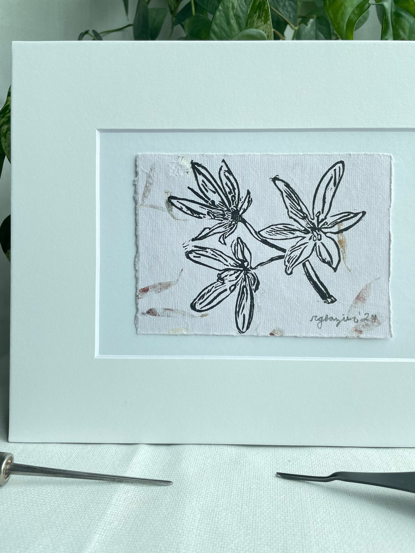 Crow Poison on handmade Lokta paper