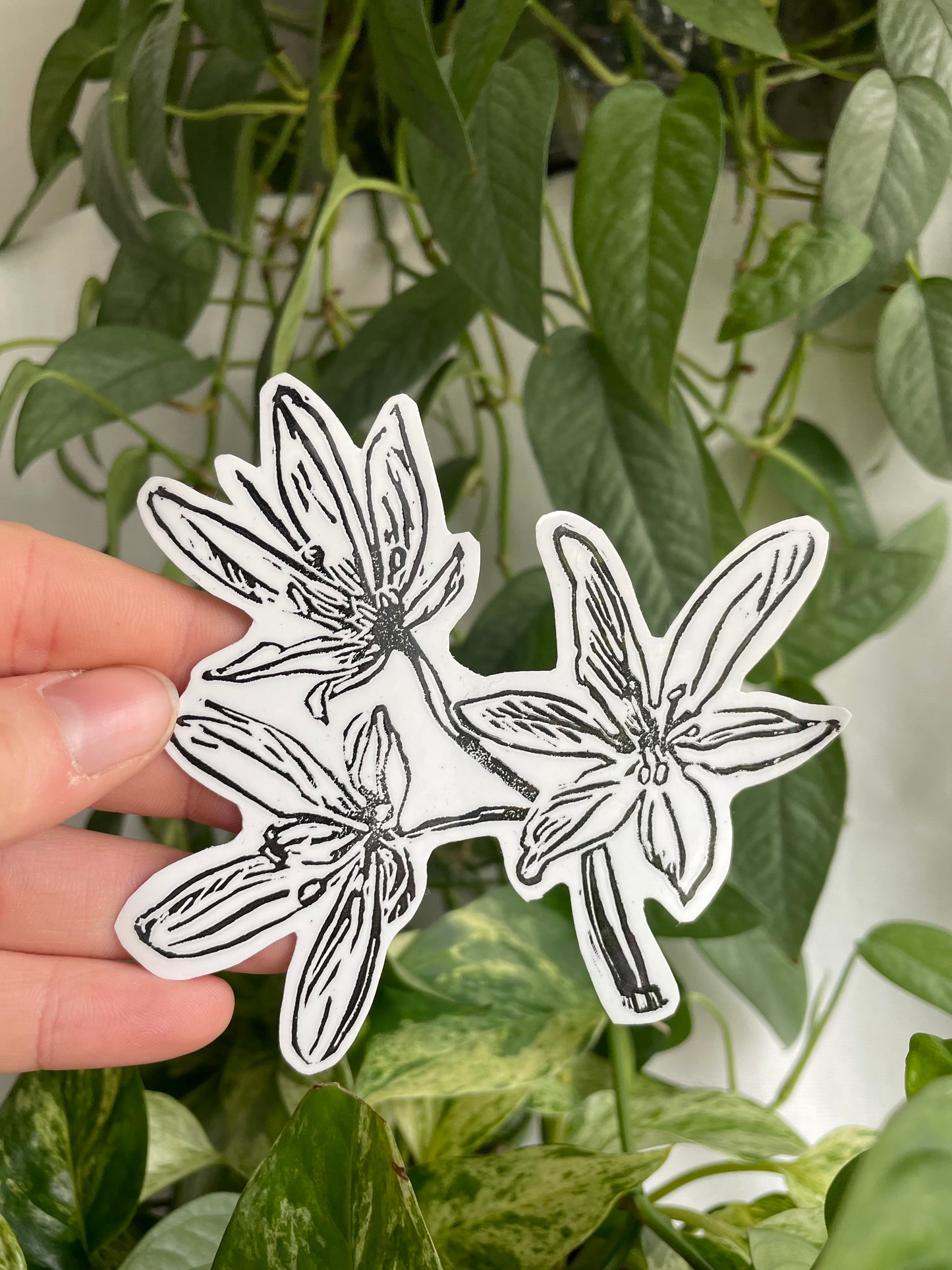 Crowpoison Linocut Sticker waterproof handprinted